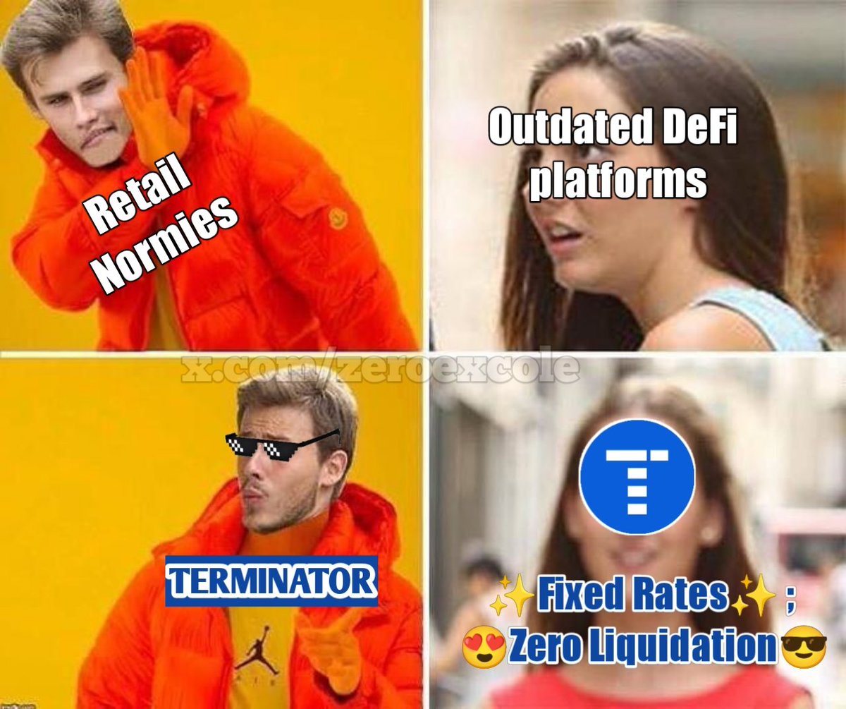 <a href="/term_labs/">Term Labs</a> 💰 Why risk liquidation when you can have FIXED RATES?
🔥 Retail normies are becoming TERMINATORS with Term Finance!

#termemes <a href="/term_labs/">Term Labs</a> 
#NoLiquidation
