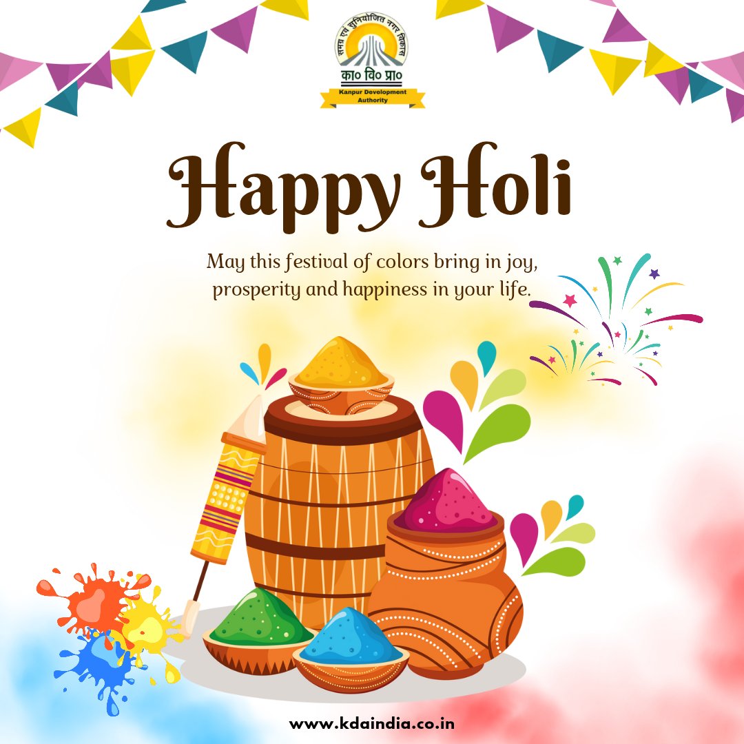✨रंग, उमंग, प्रेम, उल्लास और सामाजिक समरसता एवं सामाजिक सद्भाव के महापर्व होली की हार्दिक बधाई एवं अनंत  शुभकामनाएं।👏🏻😊

#kda_kanpur #kdakanpur #HappyHoli 

Follow the KDA Community Channel on WhatsApp: whatsapp.com/channel/0029Va…