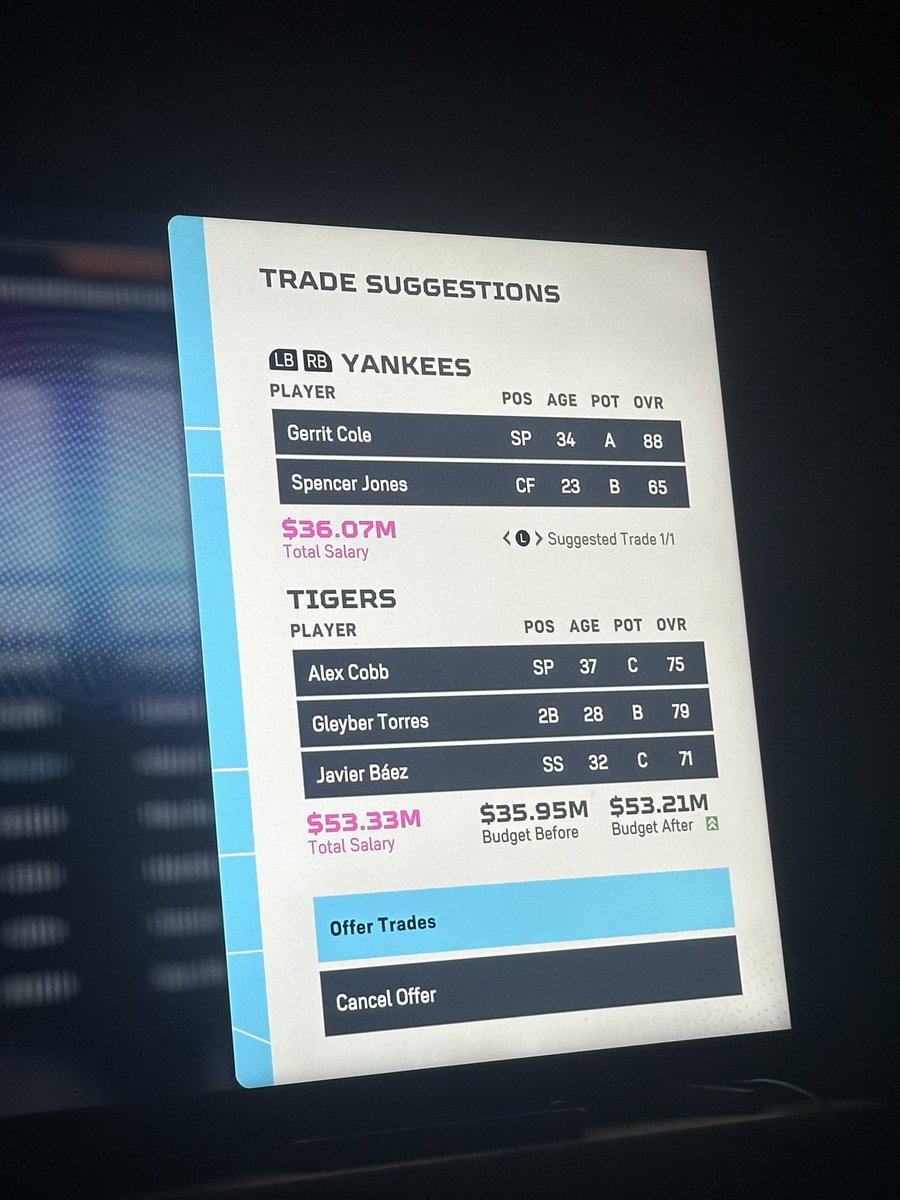 BabyMPants's tweet photo. @ScrawnySlugger The trade logic is an absolute joke this year. https://t.co/VSv9LNH3wj