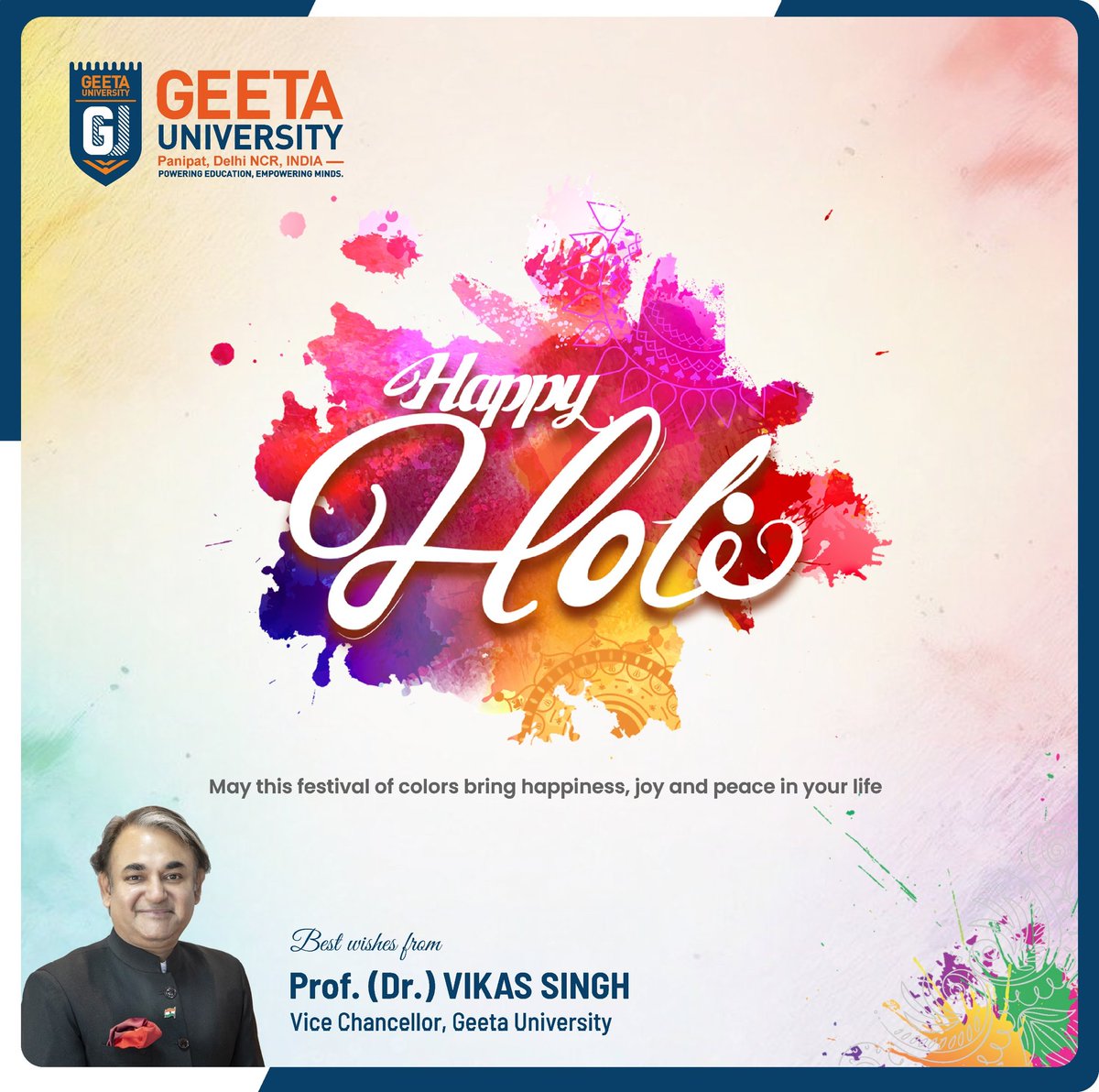 ProfVikas's tweet photo. 🌸✨ Wishing Everyone a Joyful and Colorful Holi! ✨🌸

May this festival of colors bring new energy, positivity, and happiness into your life. Let’s celebrate the spirit of togetherness, harmony, and renewal, embracing diversity and spreading smiles!

Here’s to adding vibrant colors of success, health, and joy to every aspect of our lives. Happy Holi to all! 🌈

#HappyHoli #FestivalOfColors #CelebrateTogetherness #JoyAndPositivity #Holi2025
