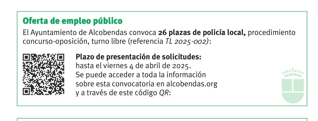 👮‍♀️¿QUIERES SER POLICÍA LOCAL EN #ALCOBENDAS?👮‍♂️👮‍♀️
Abierta convocatoria del proceso para cubrir 26 plazas de Policía Local.
👉Fecha máxima para registrar tu instancia; hasta el 4 de Abril. SUERTE A TODOS LOS OPOSITORES Y A PREPARSE DURO.
#SomosParteDeTi.