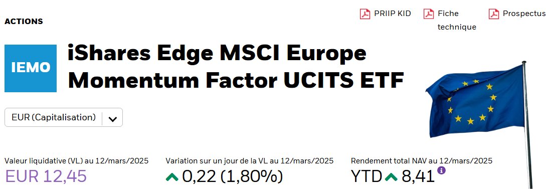 Le_Biais_Fi's tweet image. 🔥 Un ETF made in Europe qui surperforme le MSCI World ⁉️

 ▶️ iShares MSCI Europe Momentum Factor !

Cet ETF est le meilleur moyen de surfer sur les meilleurs actions européennes.

Top Holdings, Filtres, Secteurs, Performance : je vous explique tout ça ! 🧵 (1/12)