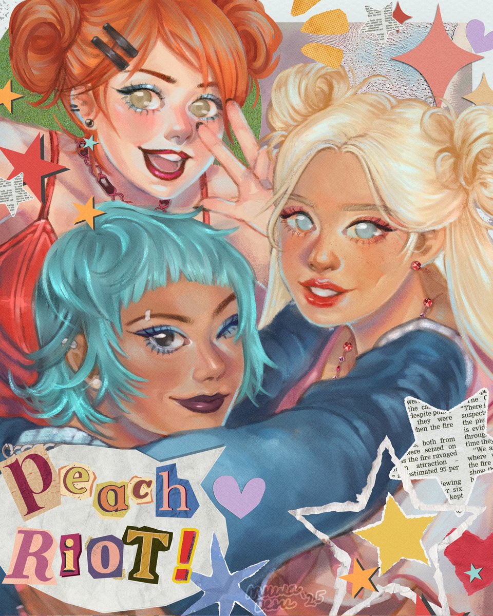 They're so cute🩷 here's another peach riot fanart from me!

Gigi, Frankie &amp; Poppy from Peach Riot by <a href="/LibbyFrame/">Libby</a> 🩷

#peachriot #peachriotfanart #art #illustration #fanart
