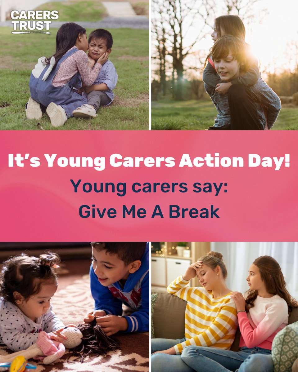 It's #YoungCarersActionDay! Today’s all about helping young carers get the support they need &amp; deserve

This year's theme is: Give Me A Break. Young carers give so much to support their loved ones. It's time they got a break

Find out more &amp; get involved: carers.org/ycad