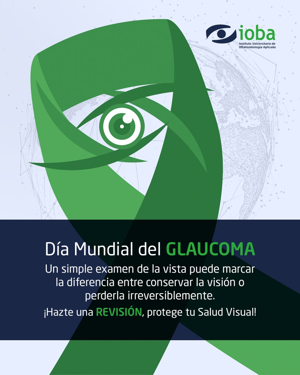 Hoy #DíaMundialdelGlaucoma recordamos que esta enfermedad no suele presentar síntomas en sus etapas iniciales, y cuando se detecta tarde, el daño puede ser irreversible. Hazte una revisión, protege tu Salud Visual.
▪️Pide tu cita en el 983 423 559
#IOBA #Glaucoma #Prevención