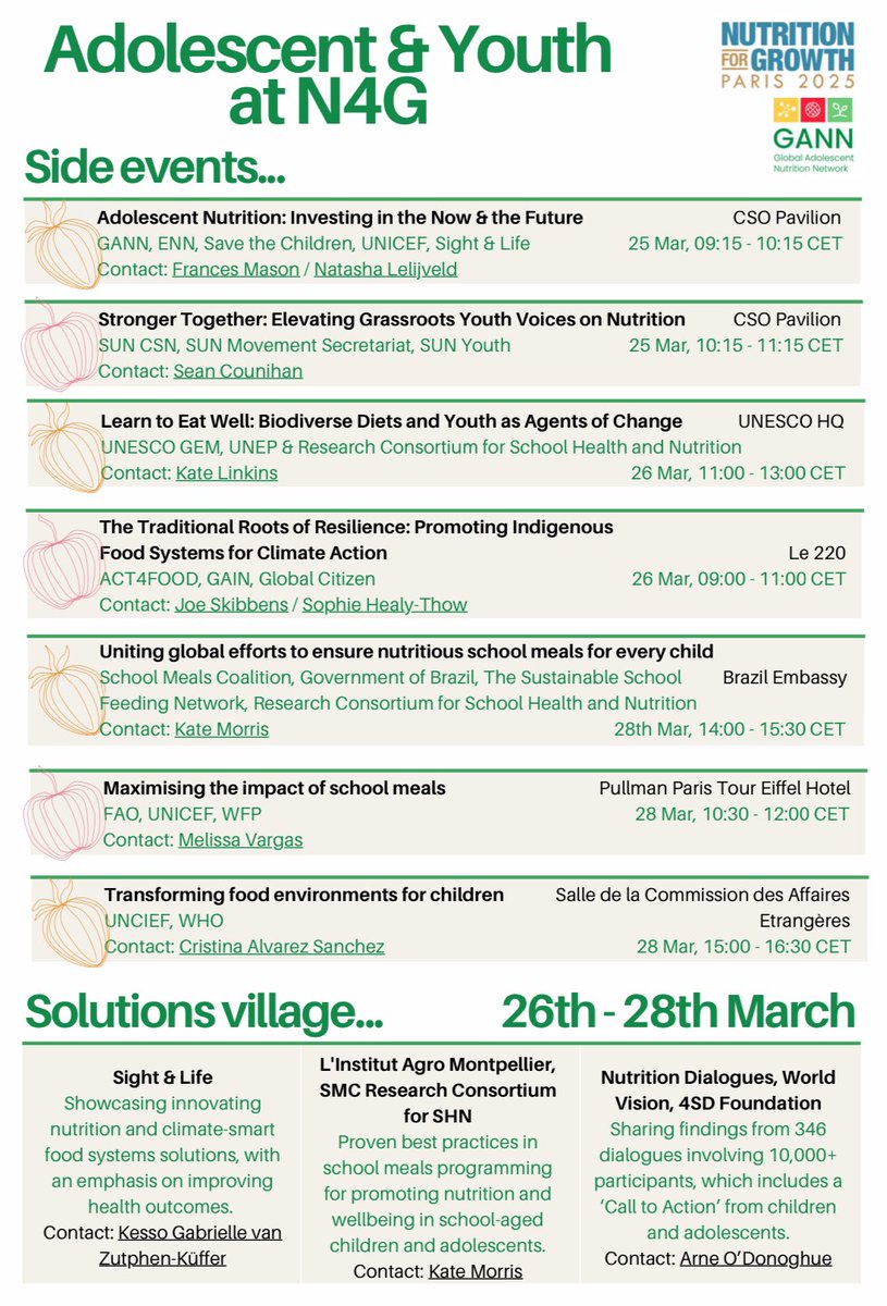 Act4Food (@act4foodglobal) on Twitter photo 🚨2 WEEKS TO GO🚨
Nutrition for Growth (<a href="/nutritionwin/">Nutrition for Growth</a>) Paris 2025 is round the corner and we’ve compiled all the #adolescent and #youth -related events around the summit.
Catch our youth leaders on Wednesday 26th with <a href="/GlblCtzn/">Global Citizen ⭕</a> and <a href="/GAINalliance/">GAIN</a> for our official side event💚 🚨2 WEEKS TO GO🚨
Nutrition for Growth (<a href="/nutritionwin/">Nutrition for Growth</a>) Paris 2025 is round the corner and we’ve compiled all the #adolescent and #youth -related events around the summit.
Catch our youth leaders on Wednesday 26th with <a href="/GlblCtzn/">Global Citizen ⭕</a> and <a href="/GAINalliance/">GAIN</a> for our official side event💚