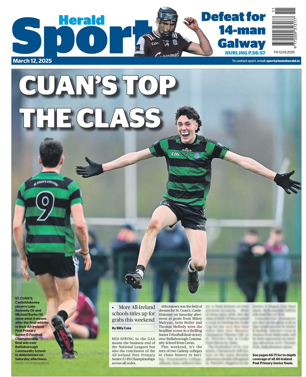 WEDNESDAY is Tuam Herald Day. Our front page certainly highlights the bright and beautiful weather this week. Lots to celebrate in local news and sport this week. 
#localnews #Tuam #lovelocal #localnewspaper #LocalNewsMatters #tuamherald #GAA #galway
