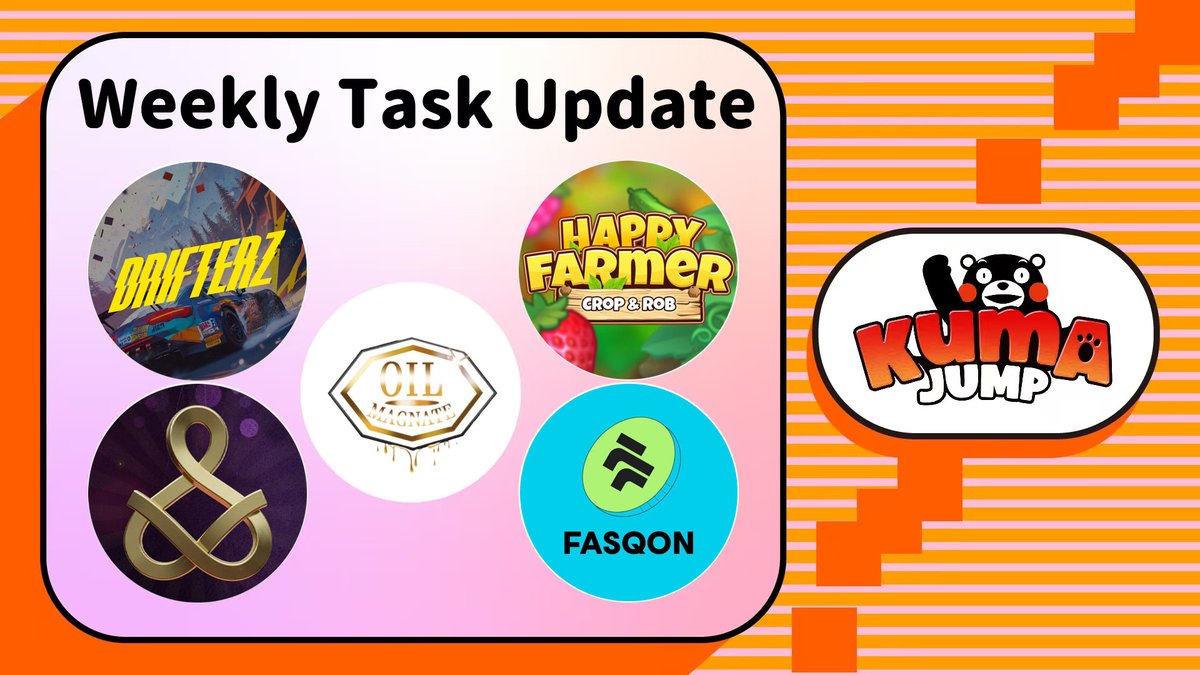 UneMeta × Kumamon (@une_kumamon_nft) on Twitter photo 🐾 New Task Updates in Kuma Jump!
🌟 New tasks are live from <a href="/fasqon/">FASQON</a>, <a href="/drifterz_/">DRIFTERZ</a>, <a href="/heartfeltthanks/">Heartfelt Thanks</a>, <a href="/Maogacoin/">$MAOGA - Make American Oil Great Again!</a> and @cropandrob. Complete them to unlock even more Gacha rewards! 💎
💰 Jump, Win, Earn, Level Up with Kuma Jump! 🚀
🕹 bit.ly/3NP6MqG
#Une #UneWeb3 🐾 New Task Updates in Kuma Jump!
🌟 New tasks are live from <a href="/fasqon/">FASQON</a>, <a href="/drifterz_/">DRIFTERZ</a>, <a href="/heartfeltthanks/">Heartfelt Thanks</a>, <a href="/Maogacoin/">$MAOGA - Make American Oil Great Again!</a> and @cropandrob. Complete them to unlock even more Gacha rewards! 💎
💰 Jump, Win, Earn, Level Up with Kuma Jump! 🚀
🕹 bit.ly/3NP6MqG
#Une #UneWeb3