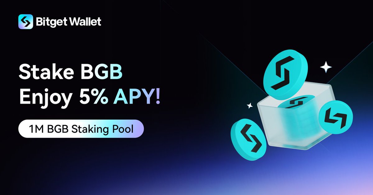 BitgetWallet's tweet photo. Trading too risky for you? Stake your $BGB for stable yields instead 💪 @bitgetglobal 

Our 1M BGB staking pool is now live: 
🔹 5% APY stable returns 
🔹 90-day lock-up 
🔹 Max stake/user: 2000 BGB

🚨 Limited to 1M BGB—stake now before it fills up 👇 https://t.co/xJ84Jl5PTC