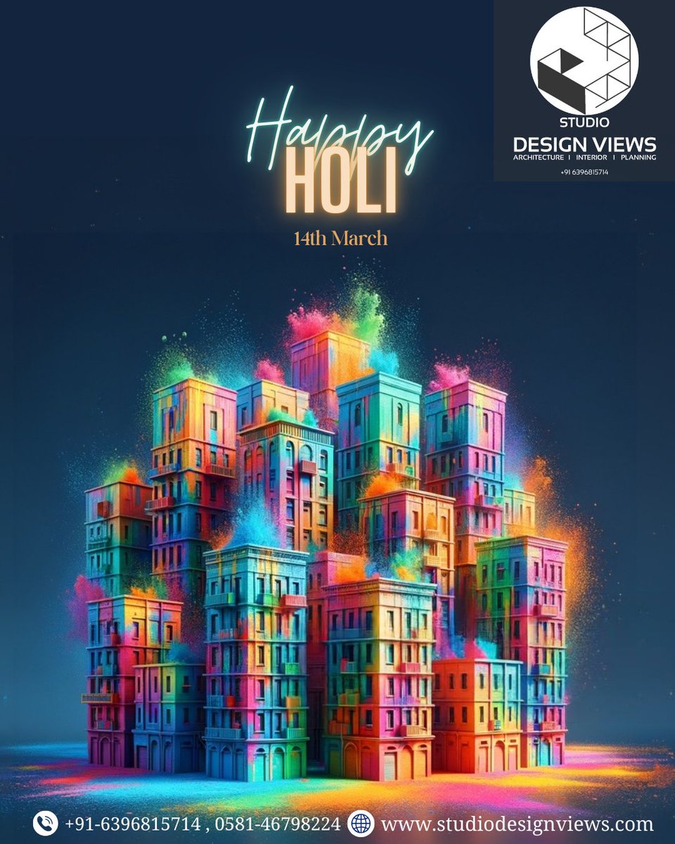 ViewsStudio's tweet image. Throw colors, and with it all your worries away today! Wishing you a joyful Holi! #Holi2025 #HappyHoli