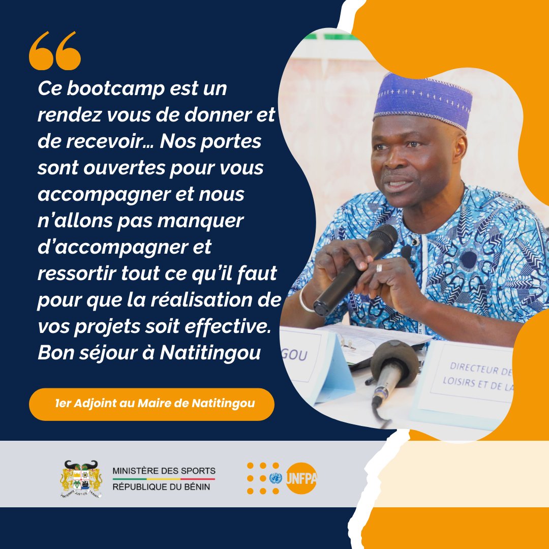 Intervention de Monsieur AYEMONA Clément Oyékou, 1er Adjoint au Maire de Natitingou lors de la cérémonie de lancement du #BootCampsYes