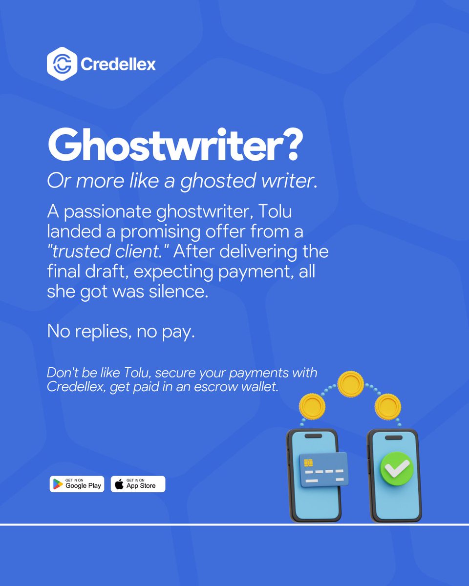 CredellexHQ's tweet photo. As a freelancer, getting ghosted after delivering work should be a thing of the past.

Asking for 100% upfront scares clients, and partial payments leave you chasing balances. Exhausting, right? https://t.co/6XS44COaRx