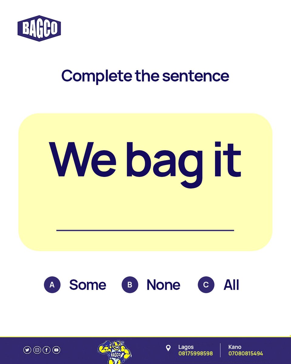 Let’s see who gets it right. 

Drop your answers in the comment section.

#bagcosupersack #bagging #packaging