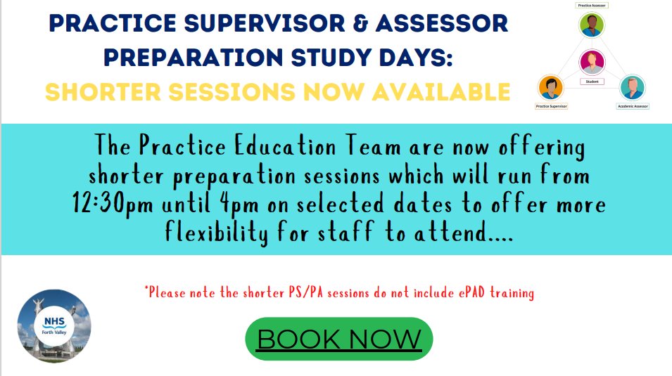 NHS FV Practice Education and Development (@nhsfvpe) on Twitter photo 📣The practice education team are offering shorter afternoon PS/PA prep sessions. Open to all nurses and midwives <a href="/NHSForthValley/">NHS Forth Valley</a> and care homes. Booking NOW OPEN on Turas! <a href="/Marissa10044115/">Marissa Parker</a> <a href="/doug_high/">Doug High</a> 📣The practice education team are offering shorter afternoon PS/PA prep sessions. Open to all nurses and midwives <a href="/NHSForthValley/">NHS Forth Valley</a> and care homes. Booking NOW OPEN on Turas! <a href="/Marissa10044115/">Marissa Parker</a> <a href="/doug_high/">Doug High</a>