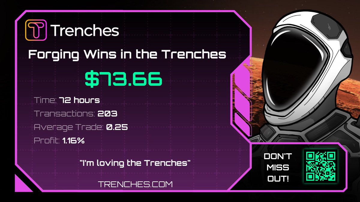 Been part of the beta testing on <a href="/trenchesdotcom/">trenches.com</a> @OccupyMarsSOL platform for a few weeks now and it's crazy to see the progress that's been made so far. Big shout out to both the $MARS team and the beta testers that have been working day in day out to get us ready for public