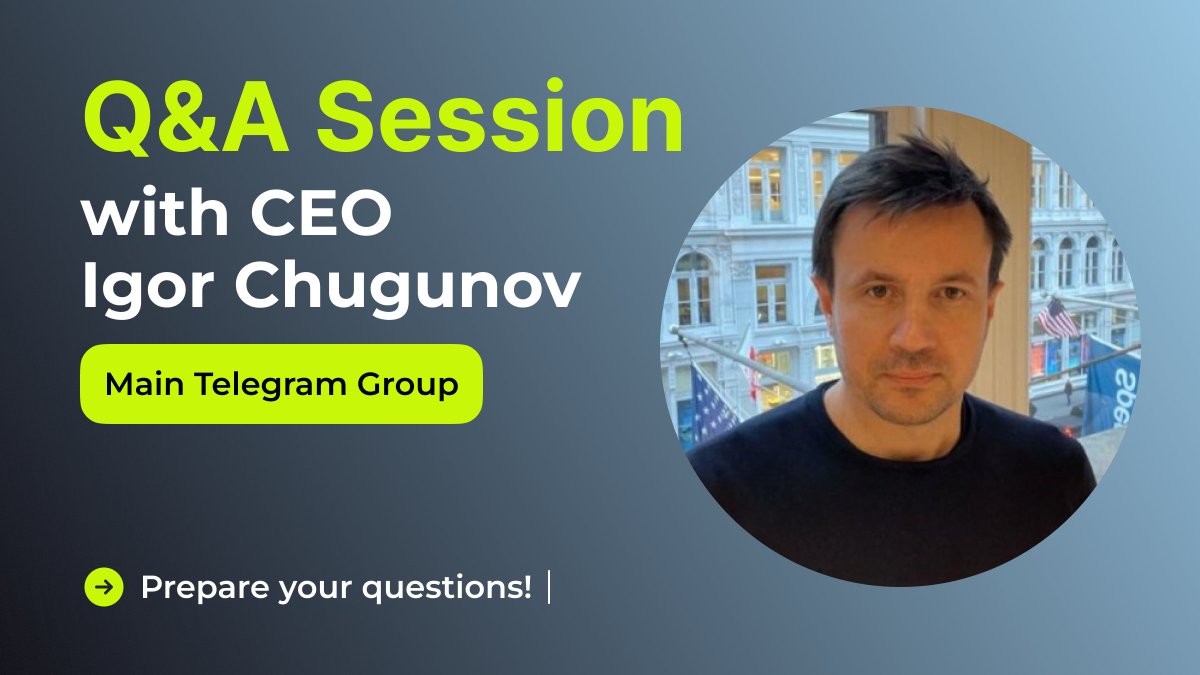 🚀 Q&amp;A with Credits CEO, Igor Chugunov! 🚀

Got questions about Credits’ growth, roadmap, and more? Ask away! 🙌

🗓️ Submit questions by Monday, 17th in Telegram t.me/creditscom/191…! 💬

#Creditscom #DigitalFinance #Crypto #Blockchain #QA