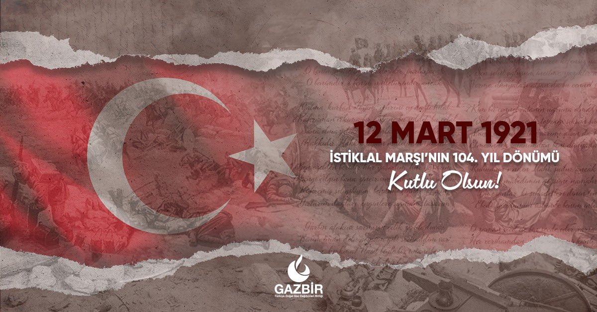 Milli birlik ve beraberliğimizin simgesi, İstiklal Marşı’mızın kabulünün 104. Yılı kutlu olsun.

#Türkiye 🇹🇷 #İstiklalMarşı

<a href="/GazbirGazmer/">GAZBİR-GAZMER</a>