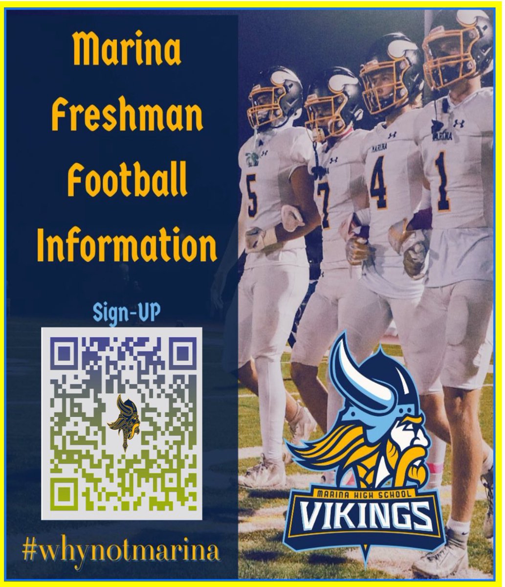 Marina Vikings FB (@marinavikingsfb) on Twitter photo Great seeing all the future Marina Viking Football Players out tonight! If you missed tonight's 8th grade expo, use the QR code to access all the information and sign up for Marina Viking freshman football! Go Vikings! #WhyNotMarina
#MarinaOffersMore
<a href="/HBUHSD/">Huntington Beach Union High School District</a>
<a href="/MarinaVikings/">Marina Vikings</a> Great seeing all the future Marina Viking Football Players out tonight! If you missed tonight's 8th grade expo, use the QR code to access all the information and sign up for Marina Viking freshman football! Go Vikings! #WhyNotMarina
#MarinaOffersMore
<a href="/HBUHSD/">Huntington Beach Union High School District</a>
<a href="/MarinaVikings/">Marina Vikings</a>