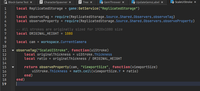 sleitnick's tweet photo. @GamingGeekeh I configure them to work on a standard 1080 monitor size &amp; then use this script to adjust any strokes tagged as ScaleUIStroke. https://t.co/1WBhfxJV6O