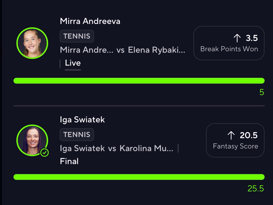 10Kbetz's tweet photo. Cash last night free slip posted on x 🤘🏾❤️‍🔥

#PrizePicks #tennis #wta https://t.co/3mb2E8ooZ4