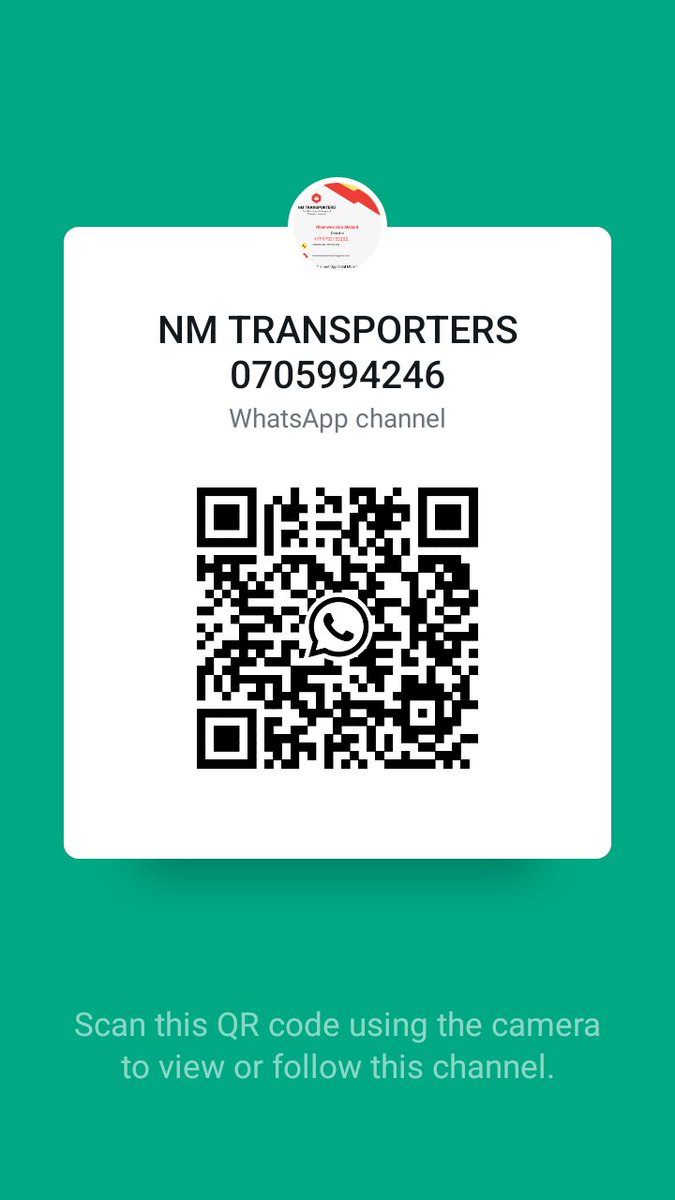 UgJmn's tweet photo. Follow the NM TRANSPORTERS 0705994246 channel on WhatsApp: https://t.co/pQahYukKKj https://t.co/TDAJ9USVnK
