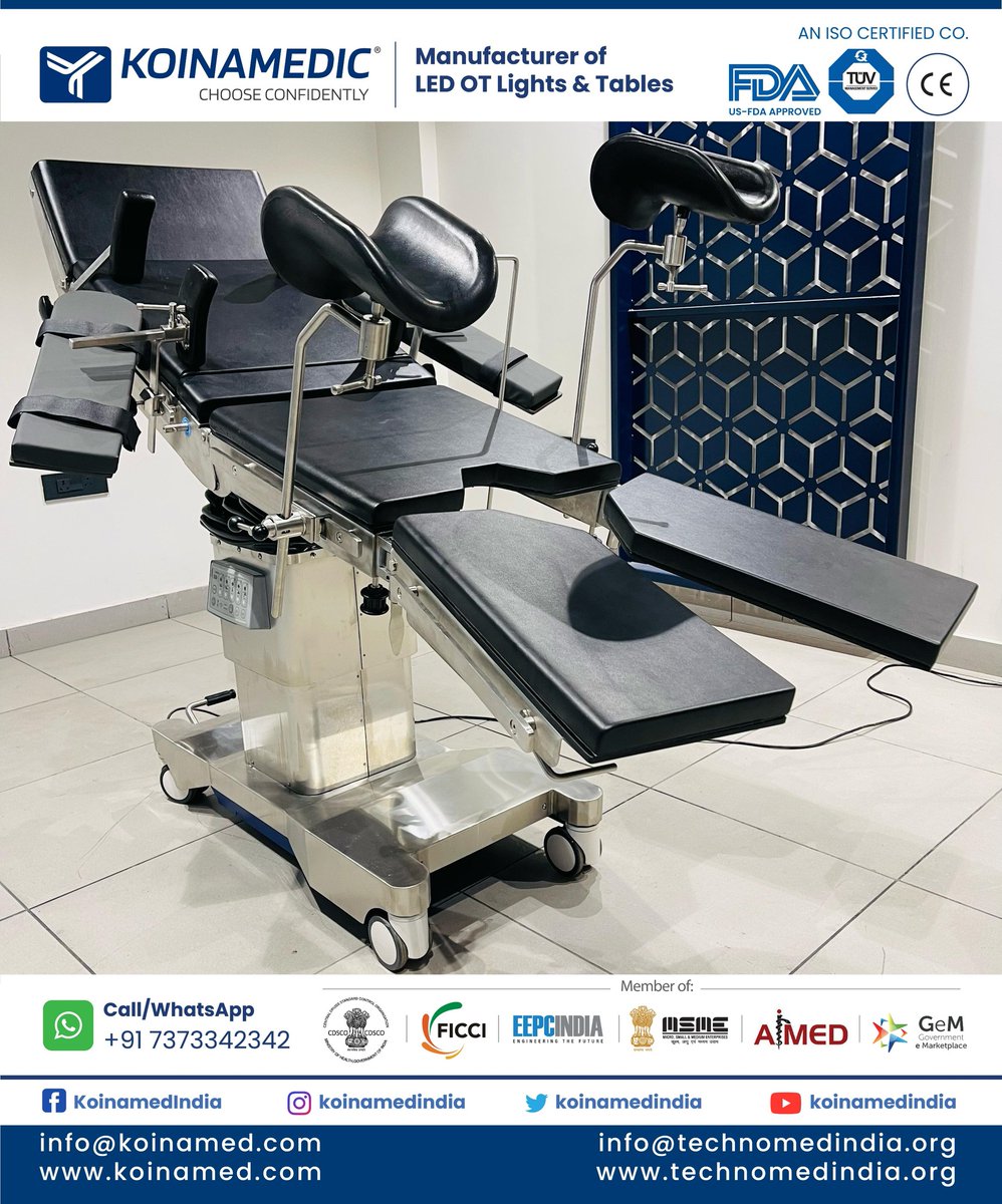 koinamedindia's tweet image. MATRIX ADVANCE #electricsurgicaltable features top sliding, split leg section, centre floor locking, and several remote control functions. This #Koinamedic #CArmtable is made of 304 grade SS steel. Demo Video: youtube.com/watch?v=TQEAg2…