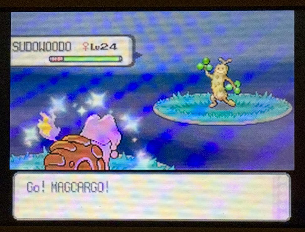mr_tayseanpwns's tweet image. Shiny Magcargo in Stark Mountain after 5932 REs in Pokemon Pearl version. This is the main target I wanted. Now off to Heatran. #shinypokemon #dpp