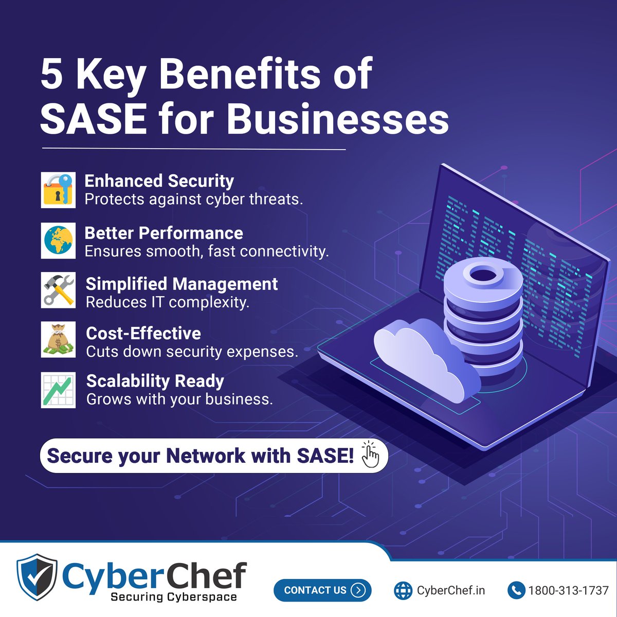 asktechchef's tweet image. Stronger, faster, and more secure. ⚡ SASE is the proactive approach your business needs. 🌍🔐 #TechchefGroup #SASESolutions #CyberChef #SASE 
.
.
.
Read More - bit.ly/3Fnu7Pr