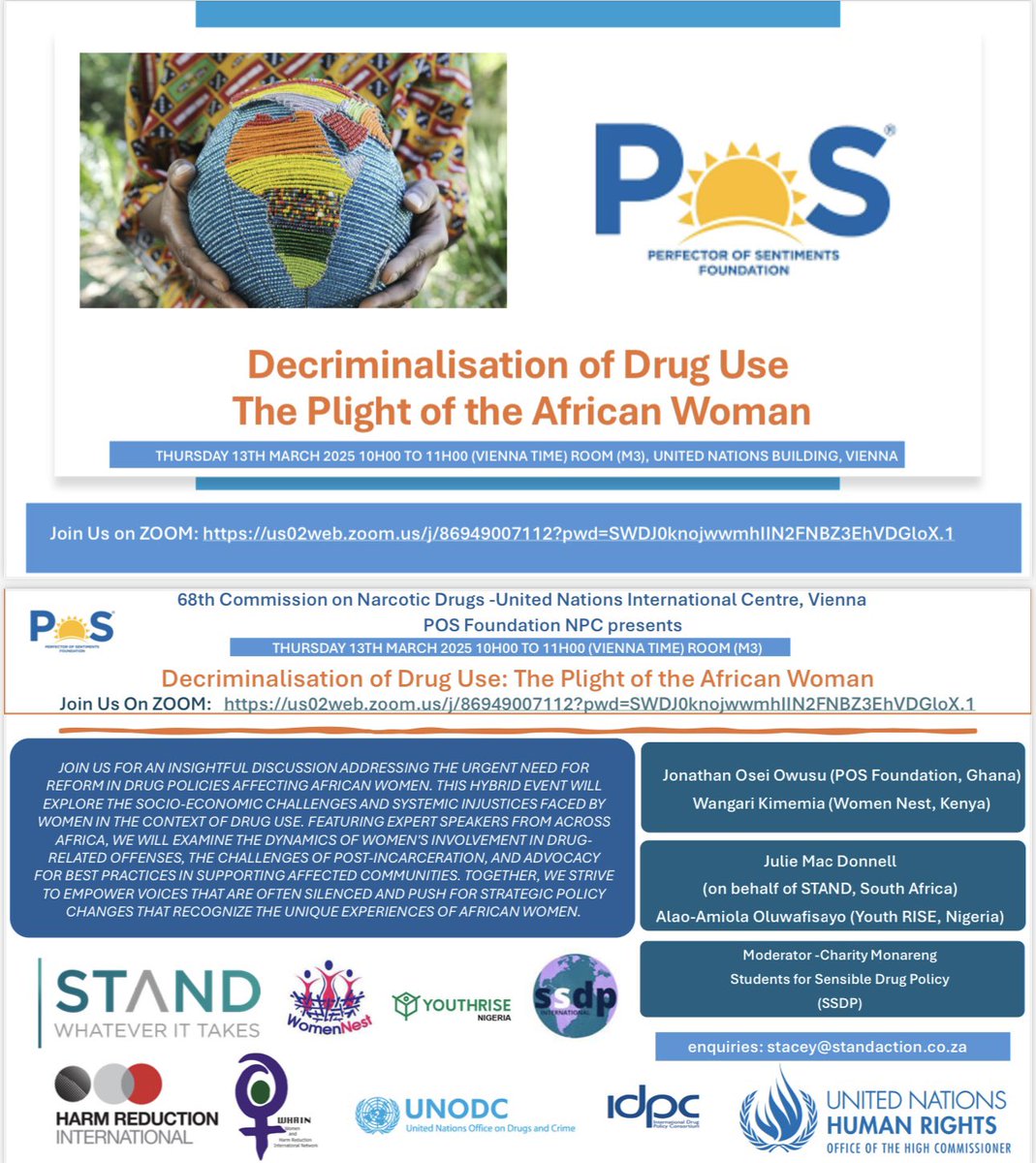 SSDP International (@ssdpintl) on Twitter photo Our ED <a href="/MonarengCharity/">Charity Monareng</a> will be moderating this important discussion at the 68th session of the CND. You can join the side event on the following link: Join Us on Zoom: us02web.zoom.us/j/86949007112?… on Thursday at 10-11am (CET) <a href="/SANPUD_NPO/">SANPUD</a> <a href="/action_stand/">STAND_ACTION SOUTH AFRICA</a> <a href="/PosFoundation/">POS Foundation</a> Our ED <a href="/MonarengCharity/">Charity Monareng</a> will be moderating this important discussion at the 68th session of the CND. You can join the side event on the following link: Join Us on Zoom: us02web.zoom.us/j/86949007112?… on Thursday at 10-11am (CET) <a href="/SANPUD_NPO/">SANPUD</a> <a href="/action_stand/">STAND_ACTION SOUTH AFRICA</a> <a href="/PosFoundation/">POS Foundation</a>