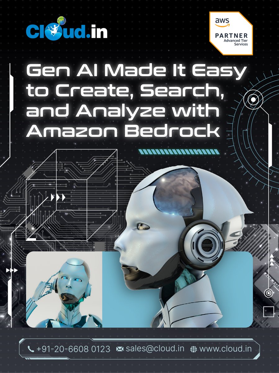 clouddotin's tweet image. 🚀 Gen AI made EASY! Amazon Bedrock lets you create content, chatbots, &amp;amp; analyze media in seconds. No code, no servers, just magic! ✨ Get a FREE POC. 📧 sales@cloud.in 📞 +91-020-66080123 #AIForEveryone #AmazonBedrock #NoCodeAI