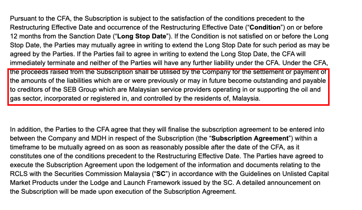 syahir's tweet photo. RM1.1 billion Duit Rakyat Bail-Out Sapura Energy

1. RM1.1 bilion suntikan tunai yang Sapura Energy umumkan semalam datang daripada Kerajaan melalui Malaysia Development Holdings Sdn Bhd (MDH), anak syarikat milik penuh Kementerian Kewangan Diperbadankan (MOF Inc).

2. Dalam pengumuman SapEn semalam, condition precedence atau syarat dalam perjanjian dengan MDH untuk dapat funding ni adalah kena bayar syarikat penyedia perkhidmatan minyak dan gas (O&G) atau O&G vendors di Malaysia yang SapEn ada hutang.

3. Bermakna duit RM1.1 bilion daripada Kerajaan tidak boleh digunakan untuk benda lain contohnya bayar hutang bank, bayar gaji atau top management, bayar dividen kepada pemegang saham atau lain-lain.

4. Secara tidak langsung RM1.1 bilion ini adalah untuk membantu vendors yang dah buat dan tengah buat kerja untuk SapEn.

5. Ada 2,300 vendors yang buat kerja untuk SapEn, dan hampir 80% atau 1,800 vendors adalah syarikat kecil dan sederhana (SMEs) dan kalau mereka tidak dibayar ramai yang akan terkesan terutamanya pekerja-pekerja yang bekerja dengan vendors ni semua.

6. Berbeza dengan hutang-hutang dengan bank-bank besar yang boleh distruktur semula, syarikat SMEs tidak mempunyai kekuatan untuk menangguh penerimaan pembayaran tanpa menjejaskan operasi dan kelangsungan mereka.

Apakah Kerajaan rugi dalam menanggung pembayaran kepada vendors?

7. Mekanisme pembiayaan oleh MDH kepada SapEn adalah melalui Redeemable Convertible Loan Stocks secara ringkasnya adalah satu bentuk pinjaman bersyarat yang boleh ditukarkan kepada saham di suatu masa yang ditetapkan akan datang.

8. Setakat laporan kewangan suku tahunan terakhir yang diumumkan SapEN, mereka mempunyai RM6.0 bilion order book atau nilai kerja dan RM5.8 bilion order book melalui joint venture & associates.

9. Bila vendors dibayar, maka kerja-kerja yang sekarang tengah buat boleh diteruskan termasuk vendors akan terus buat kerja untuk SapEn.

10. Dalam masa yang sama SapEn sedang menjalani Regularisation Plan termasuk untuk keluar daripada status PN17 dalam Bursa Malaysia.

11. Pembiayaan daripada Kerajaan adalah sebahagian daripada Regularisation Plan dan bila berjaya, saham SapEn berpotensi naik semula dan masa tu MDH boleh convert RM1.1 bilion hutang ini kepada saham dan meraih untung sebagai salah satu pemegang saham.

12. Kalau kedudukan kewangan SapEn semakin pulih, mereka juga ada pilihan untuk membayar semula RM1.1 bilion kepada MDH tanpa hutang ini ditukarkan kepada saham.

Bail-out ke tak?

13. Bergantung, pada perspektif yang nak dilihat. Pada aku SapEn punya hutang atau liabiliti tidak berkurang, sebab RM1.1 bilion tu akan dibayar kepada vendors yang terdiri daripada syarikat SMEs dan RM1.1 bilion ini masih kekal sebagai liabiliti dalam akaun.

14. Ini berbeza dengan cadangan untuk Petronas atau Khazanah mengambil alih SapEn atau memberi pinjaman mudah (soft loan) kepada SapEn yang memberi risiko secara langsung kepada duit rakyat kalau SapEn gagal memulihkan kedudukan kewangan mereka.

15. Korang kena tau, Sapura Energy setakat laporan kewangan suku tahunan terakhir masih ada RM17.5 bilion liabiliti iaitu RM10.7 bilion dalam bentuk pinjaman (bank, bon, trade credit) dan RM5.1 bilion trade payables.

16. RM1.1 bilion adalah keutamaan semata-mata kepada syarikat-syarikat kecil dan sederhana yang tidak mendapat bayaran atas kerja dan perkhidmatan yang diberikan kepada SapEn.

17. Lebih baik buat macam ni daripada bail-out terus secara keseluruhan dan biar SapEn teruskan regularisation plan mereka.

Khalas.