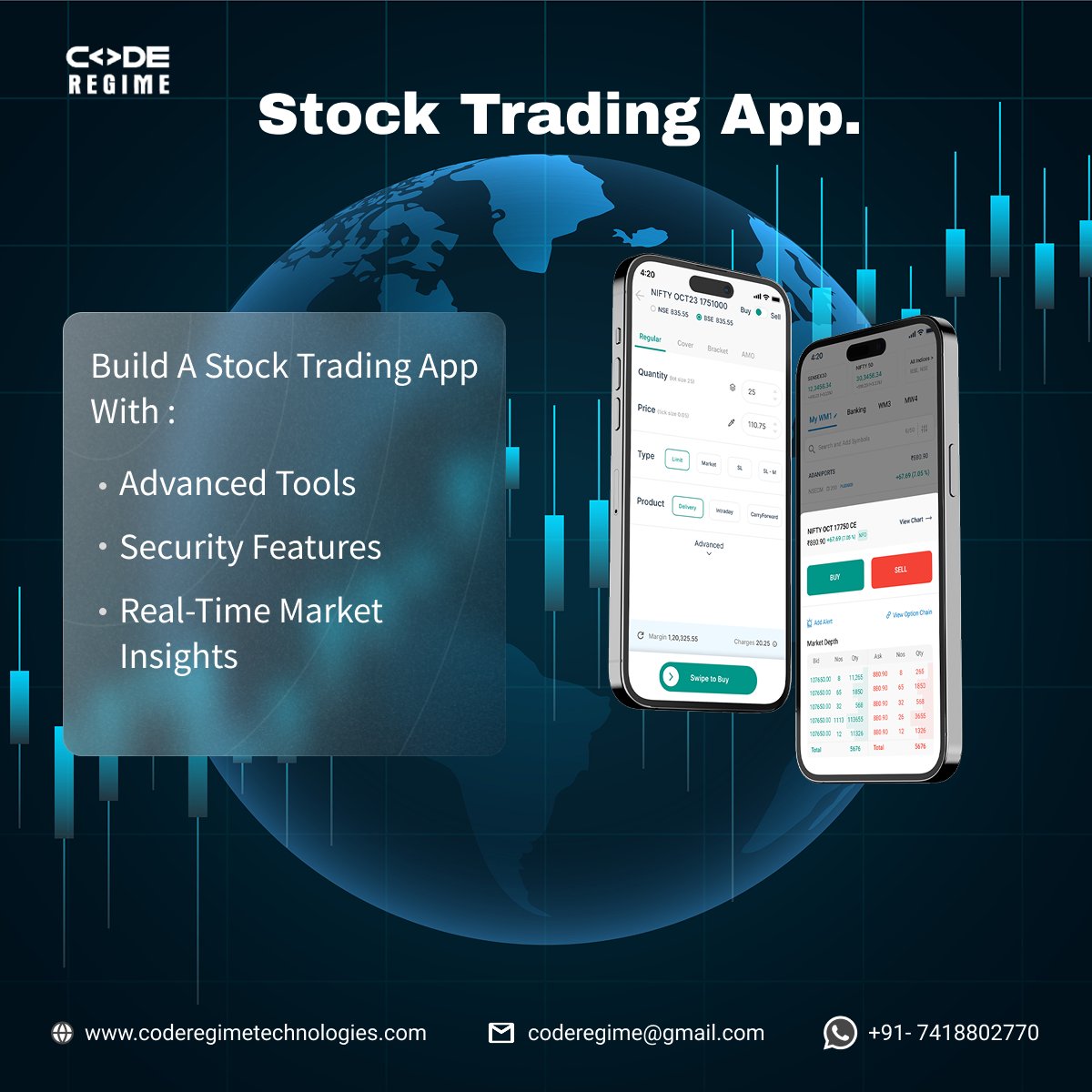 RegimeCode's tweet image. #stockmarketsindia #coderegimetechnologies #tradinapp #appdevelopment #saas #b2bsales #ITsales #MarketTrends #Bitcoin2025 #Crypto #bseindia #AiTrading #investsmart #finextra #investopedia #CNBCTV18Market #TradingView #techcrunch #Forbes #automatedtrading