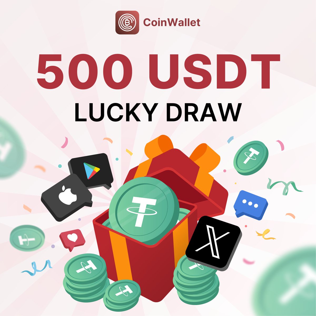CoinsDogroup's tweet image. 🎉CoinWallet USDT Lucky Draw Starts TODAY 🎉

Win up to $500 in USDT just for downloading our wallet!

📲How to claim:

✅ Follow @CoinsDogroup on X

✅ Retweet this post

✅ Download &amp;amp; set up the CoinWallet app on Google Play (a8ata.app.link/coinwallet_and…) or the App Store