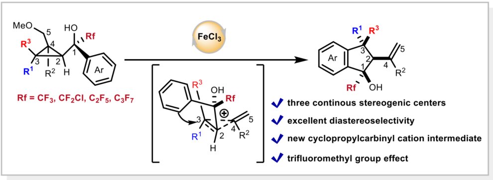 A joint effort with my mentor Ilan Marek has finally come to fruition in Adv Syn Catal~Fe-Catalyzed Stereospecific Intramolecular Friedel–Crafts-type Reaction of Fluoroalkyl Cyclopropyl Carbinols via Non-classical Carbocation. <a href="/GroupMarek/">Marek Group</a>  advanced.onlinelibrary.wiley.com/doi/10.1002/ad…