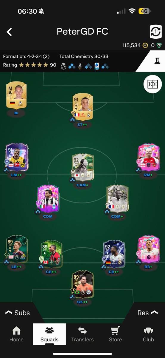 PeterGDgaming's tweet image. Should I move Trent to CDM instead of Viera #EAFC25 #futchamps #teamhelp