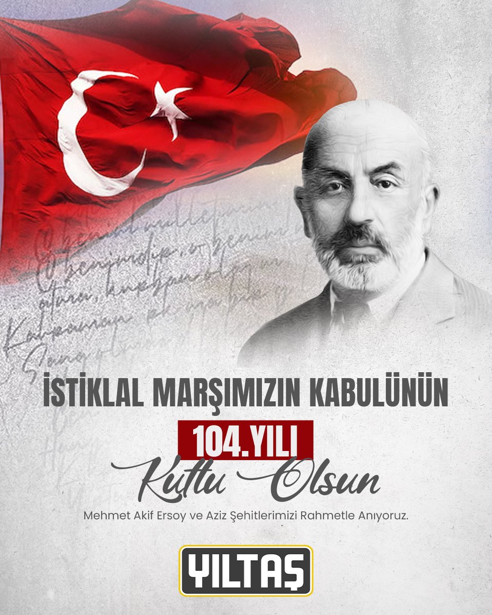İSTİKLAL MARŞIMIZIN 104. YILI KUTLU OLSUN!

Bağımsızlığımızın ve milli ruhumuzun simgesi olan İstiklal Marşımızın kabulünün 104. yıl dönümünü gururla kutluyoruz! Mehmet Akif Ersoy’u saygı ve minnetle anıyor, vatan uğruna canını feda eden aziz şehitlerimizi rahmetle yad ediyoruz.