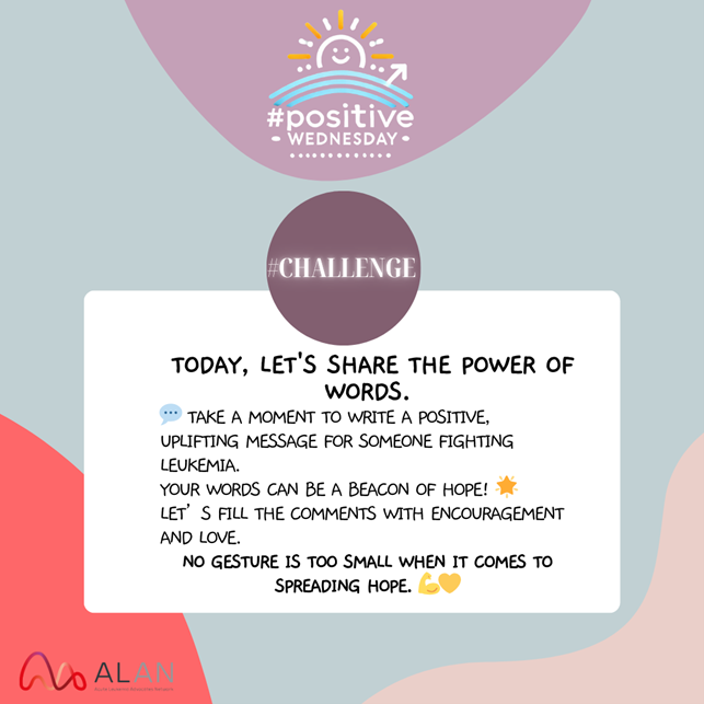 AcuteLeuk's tweet photo. 💛 Wednesday of Hope 💛
💬 Take a moment to write a positive, uplifting message for someone fighting leukemia. Your words can be a beacon of hope! 🌟
#YouAreNotAlone #HopeWednesday #PositiveWednesday #WellnessWednesday #SmallStepsBigChanges #Gratitude #selfcare #BeLeukemiaAware https://t.co/eQReXxJRrw
