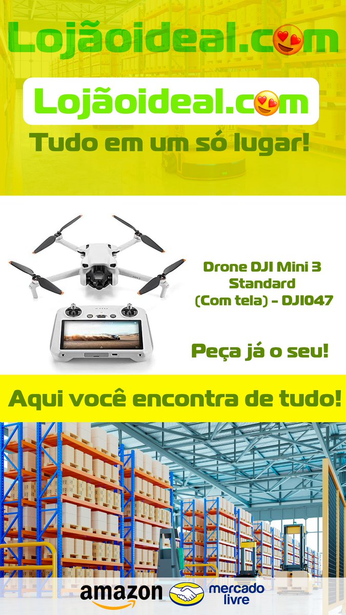 EditorMarcio's tweet image. Clique no Link e peça o seu!
amzn.to/4iHEagn
Drone DJI Mini 3 Standard (Com tela) - DJI047