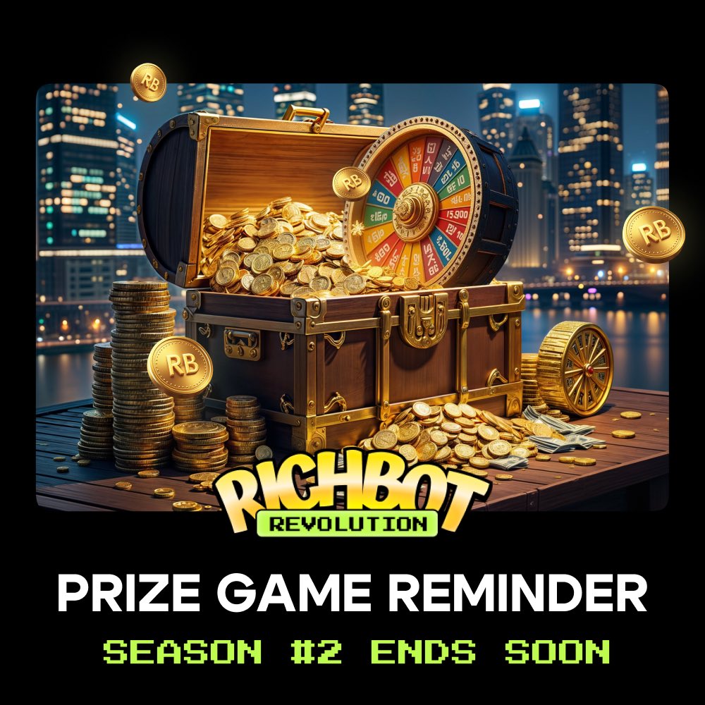 RichbotRevGame's tweet image. 👉 Final Countdown: Prize Game Season #2 ends soon!

Time is running out! 💣 The Prize Game closes on March 14th, and this is your last chance to climb the leaderboard and secure rewards!  

❓ What’s at stake?  🛍

🏆 1,250,000M $RBT Prize Pool—🔝 Top 10 players &amp;amp; 50 lucky…