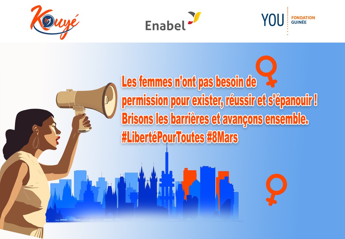YOU FONDATION GUINÉE (@youfgn) on Twitter photo Les femmes sont capables et méritent toutes les opportunités. Unissons nos forces pour un monde où l'égalité n'est pas un rêve, mais une réalité. #SolidaritéFéminine #LeadershipAuFéminin #BrisonsLesBarrières #8Mars <a href="/POuagaPF/">Partenariat de Ouaga</a> <a href="/enabelenguinee/">Enabel en Guinée 🇬🇳 🇧🇪</a> <a href="/Equipop_Ong/">Equipop</a> <a href="/CentreOdas/">Centre ODAS</a> <a href="/ffmuskoka/">FondsMuskoka</a> Les femmes sont capables et méritent toutes les opportunités. Unissons nos forces pour un monde où l'égalité n'est pas un rêve, mais une réalité. #SolidaritéFéminine #LeadershipAuFéminin #BrisonsLesBarrières #8Mars <a href="/POuagaPF/">Partenariat de Ouaga</a> <a href="/enabelenguinee/">Enabel en Guinée 🇬🇳 🇧🇪</a> <a href="/Equipop_Ong/">Equipop</a> <a href="/CentreOdas/">Centre ODAS</a> <a href="/ffmuskoka/">FondsMuskoka</a>