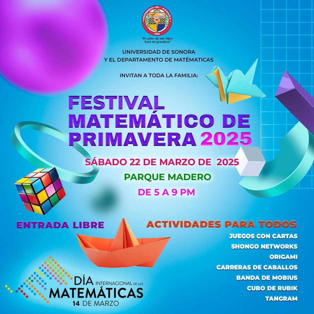 ￼🌺🌺¡Ya estamos listos para el Festival de Primavera! 🌺🌺
￼En esta ocasión te esperamos en el Parque Madero de Hermosillo. ¡Ven y conoce las nuevas actividades!