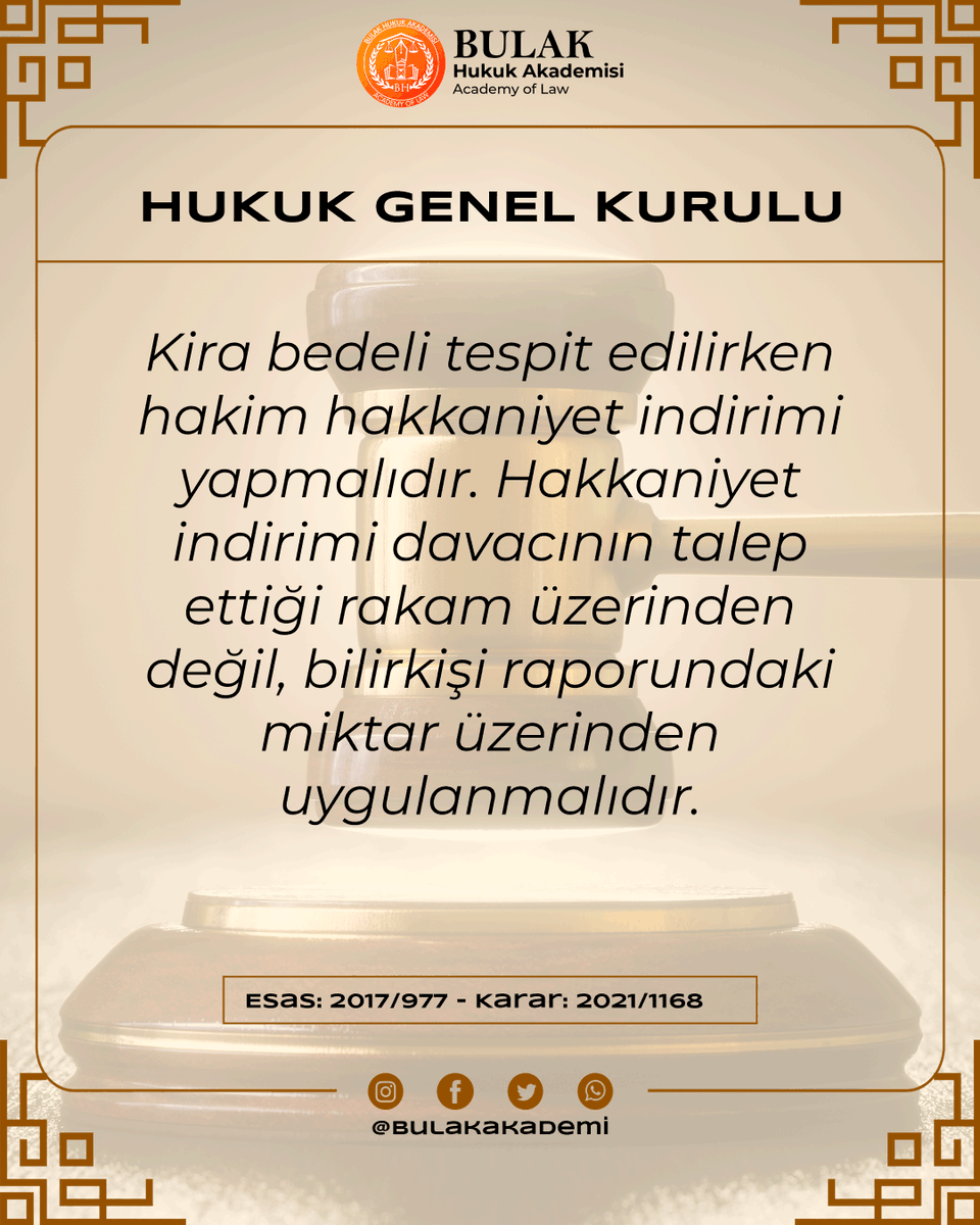 HUKUK GENEL KURULU

E:2017/977 - K:2021/1168

👩‍💼👨‍💼 BULAK HUKUK AKADEMİSİ 👩‍💼👨‍💼

Detaylar hakkında bilgi edinmek için;

📞 +90 (552) 799 27 95

📩 <a href="/bulakakademi/">Bulak Hukuk Akademisi</a>