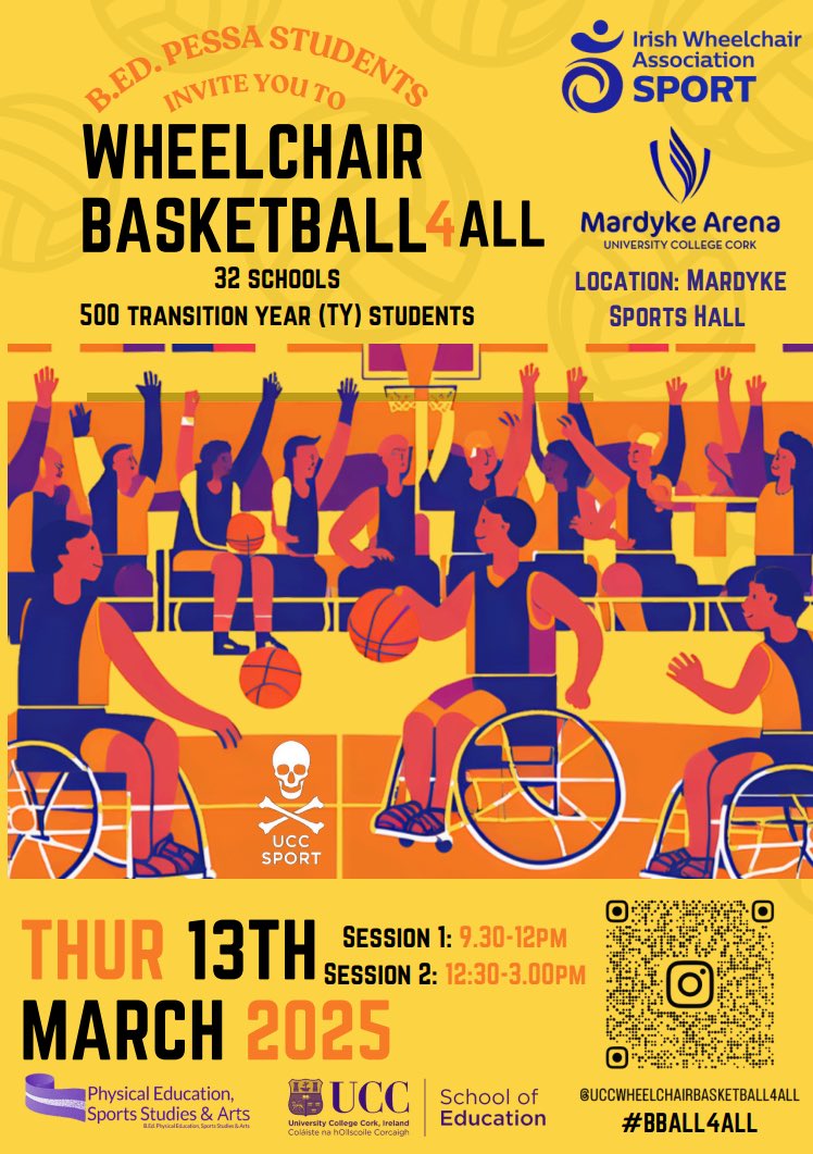 Diarmuid Lester (@diarmuidlester) on Twitter photo ⏳ Final Countdown ⏳
🏀👩🦽Wheelchair Basketball4All Event 2025 👨🦽🏀
🗓 Thursday, 13th March, 2025
✅ 32-schools from Cork, Galway, Kilkenny, Limerick and Waterford
✅ 500 TY Students
📍<a href="/MardykeArenaUCC/">MardykeArenaUCC</a>
👇 Read about last year’s event
amp.rte.ie/amp/1437734/ ⏳ Final Countdown ⏳
🏀👩🦽Wheelchair Basketball4All Event 2025 👨🦽🏀
🗓 Thursday, 13th March, 2025
✅ 32-schools from Cork, Galway, Kilkenny, Limerick and Waterford
✅ 500 TY Students
📍<a href="/MardykeArenaUCC/">MardykeArenaUCC</a>
👇 Read about last year’s event
amp.rte.ie/amp/1437734/