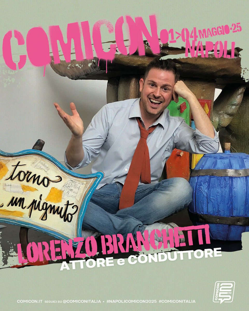 comiconitalia's tweet photo. Un altro folletto è fuggito dal Fantabosco: è 𝐋𝐨𝐫𝐞𝐧𝐳𝐨 𝐁𝐫𝐚𝐧𝐜𝐡𝐞𝐭𝐭𝐢! 

Domenica 4 maggio sarà protagonista di un evento a tema Melevisione e di un meet&amp;greet per incontrare tutti i suoi fan.

#LorenzoBranchetti #melevisione #napolicomicon2025 https://t.co/WHIzTefgMa