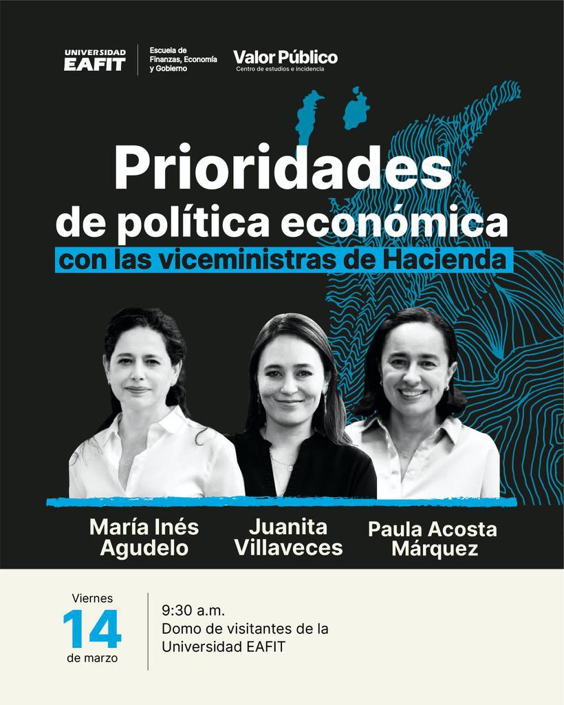 Este viernes, no se pierdan esta conversación con mujeres tesas y poderosas que han conducido la política económica. 

<a href="/LaMartaSinH/">Marta Juanita Villaveces-Niño</a> <a href="/pacostam/">Paula Acosta</a> y <a href="/MaInes20140201/">Maria Agudelo</a> sobre prioridades de política económica.