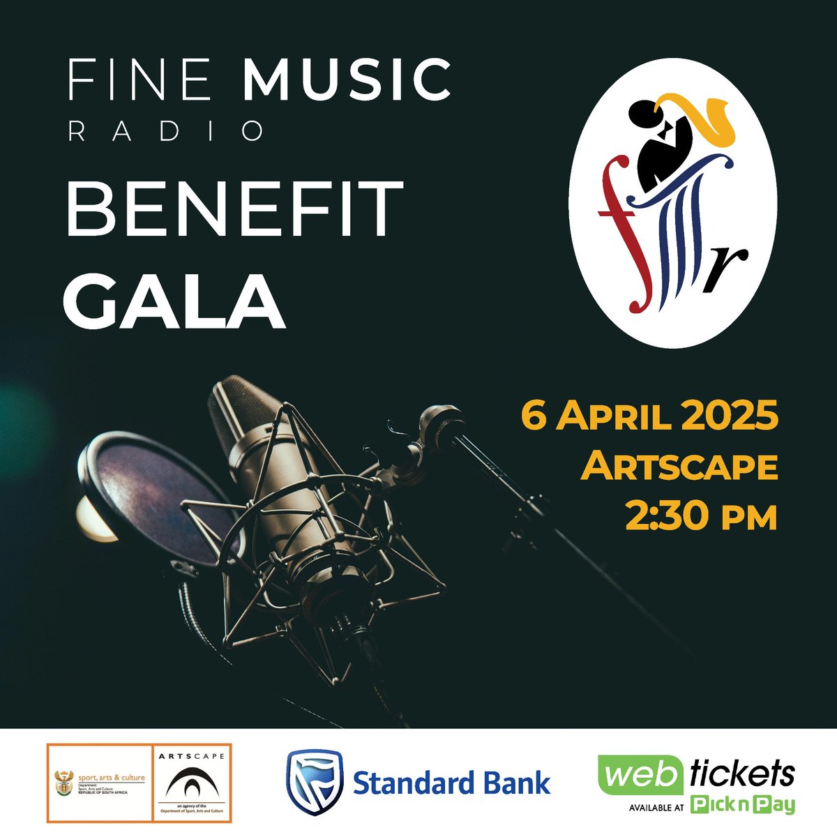 FineMusicRadio's tweet photo. #Finemusicradio Benefit  Gala is on 6 April at 2.30pm at #Artscape. Book through @webticketsSA #classical #jazz #radio #communityradio https://t.co/rcZa1YuI1i