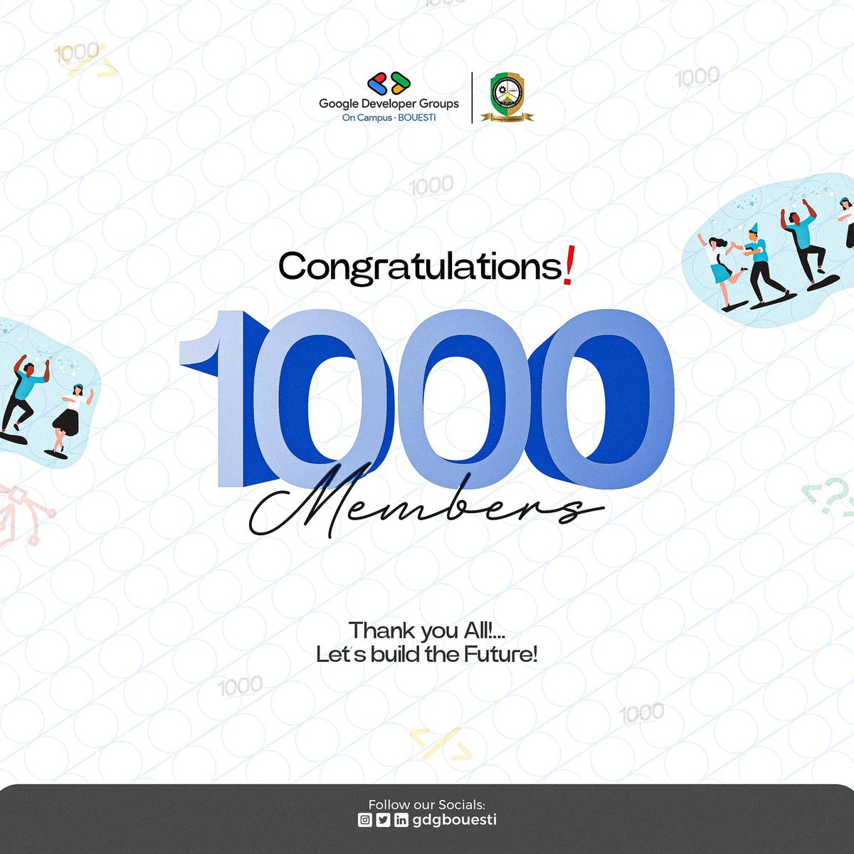 gdgocbouesti's tweet photo. We're thrilled to announce that our vibrant community, GDGoC Bouesti, has officially reached 1,000 members!🎉
Thanks for being a part of our journey
Here to many more milestones together!🥳
#GDGoCBouesti #1000Members #CommunityLove #MilestoneAchieved" https://t.co/KXHLrX72D7