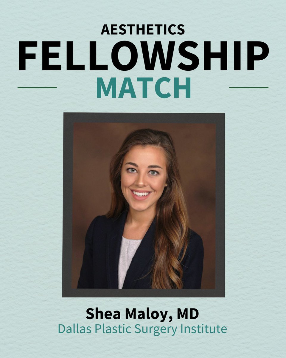 Congratulations to Dr. Shea Maloy for matching to the Aesthetic Surgery Fellowship at Dallas Plastic Surgery Institute! We are incredibly proud and can't wait to see all the amazing things you accomplish. #WashUMedicine #WashUSurgery