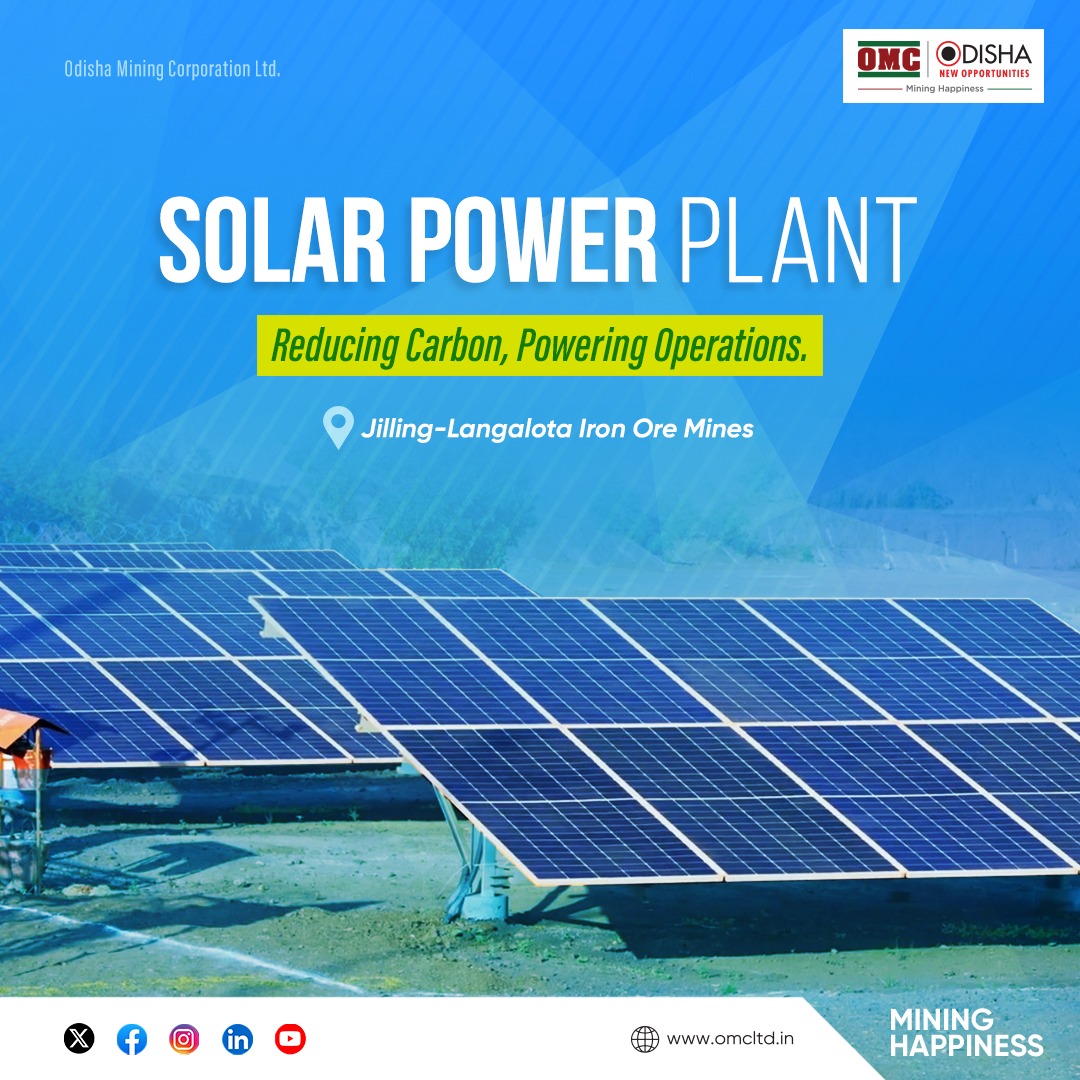 odisha_mining's tweet image. OMC Powers #GreenMining with #Solar Energy! 

Our 600 kWp Ground-Mounted Solar Plant at Jilling-Langalota Mines spans 84,000 sqft,generating 2,800 kW daily. 

This clean energy supplements our mining operations, reducing grid reliance and lowering our carbon footprint

#SDGGoals