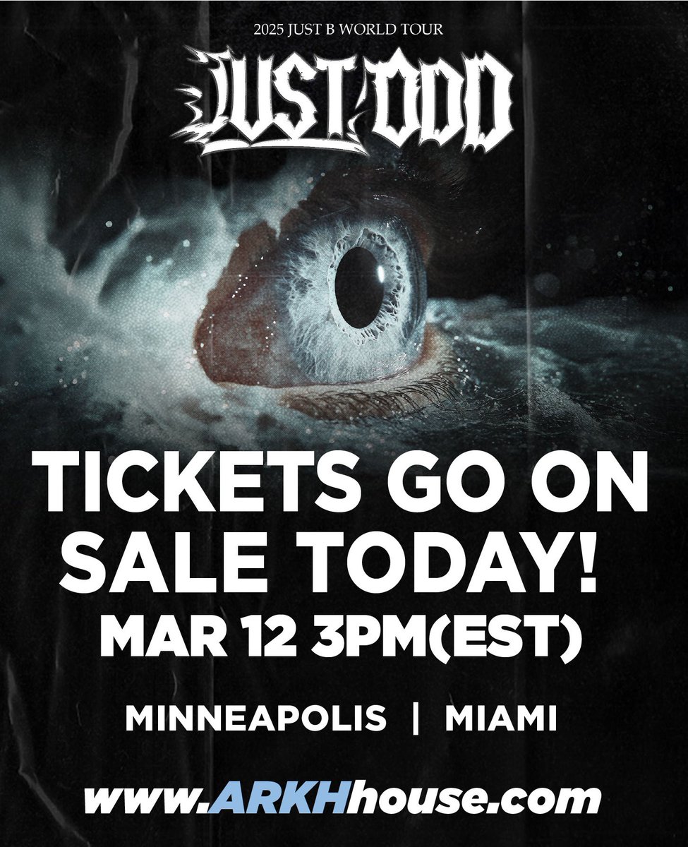 arkh_us's tweet photo. TICKETS ON SALE TODAY at 3 PM (EST)!

Minneapolis 🏙️ & Miami 🌴 — get ready! 

Secure your spot for an unforgettable experience. Head over to https://t.co/hDSoFzyaHT and grab your tickets now! ⏰

#JUSTB #JUSTODD2025WorldTour #Minneapolis #Miami #TicketSale #KpopConcert #OnlyB #ARKHhouse #LiveShow #DontMissOut